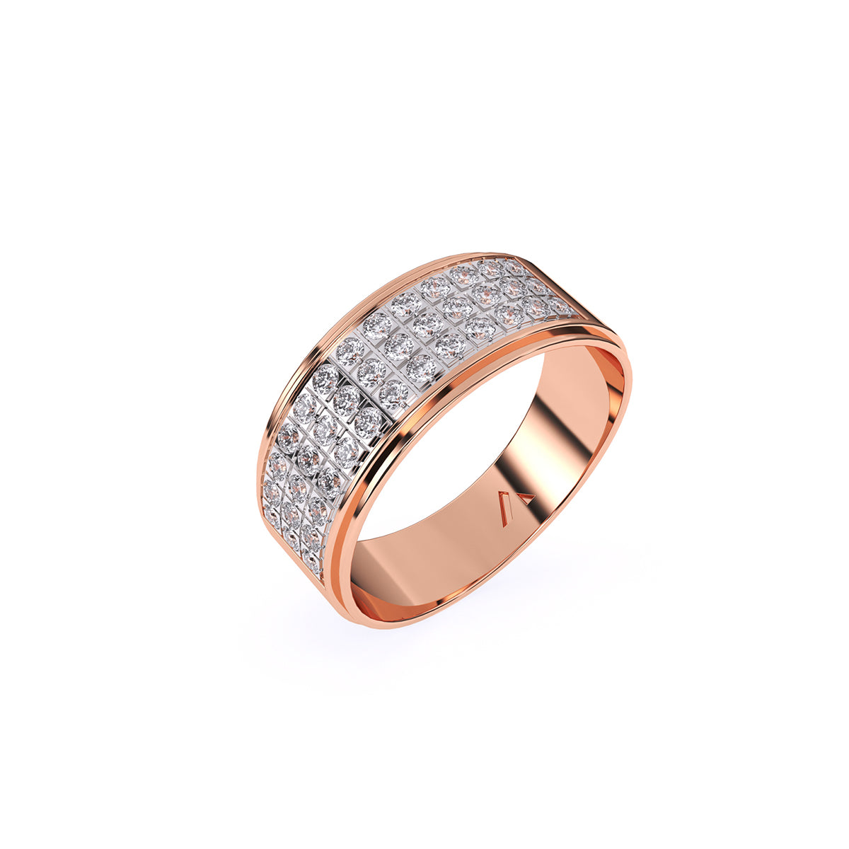 10kt Rose Gold Men's Rectangle Cluster Diamond Ring - 1/2 Carat – Splendid  Jewellery
