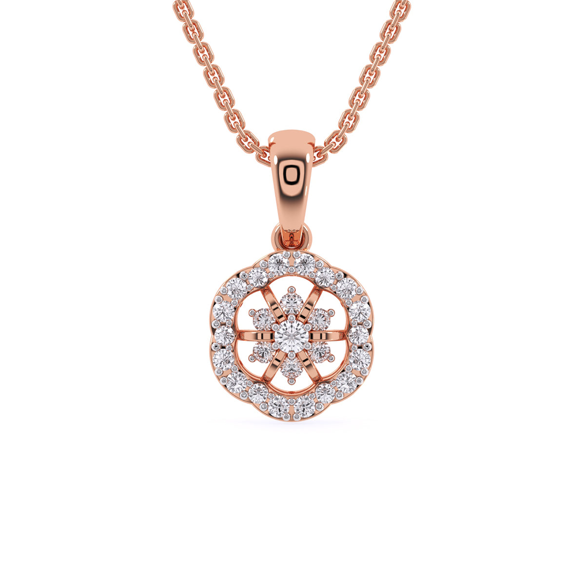 Pretty in Pink Rose Gold and Diamond Pendant and Earrings Set
