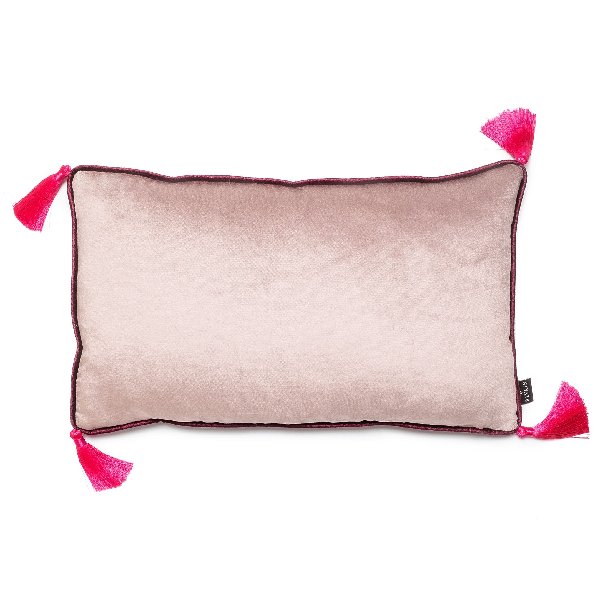 grey velvet bolster cushion