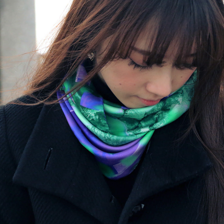 Buy green purple silk scarf スカーフ 通販 online paris taipei