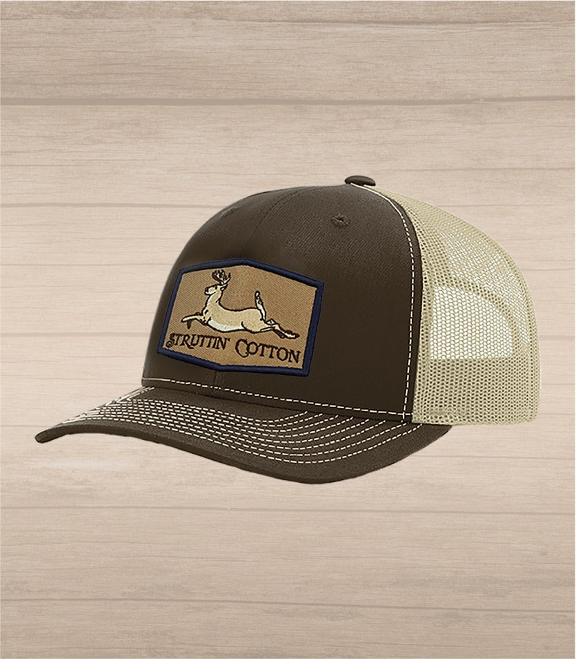 Running Buck Patch Snap Back Trucker Hat | Struttin' Cotton – Struttin'  Cotton