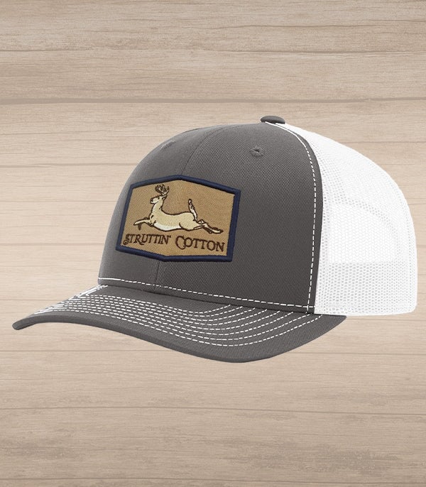 Running Buck Patch Snap Back Trucker Hat | Struttin' Cotton – Struttin'  Cotton