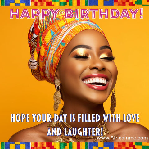 African Happy birthday beautiful woman