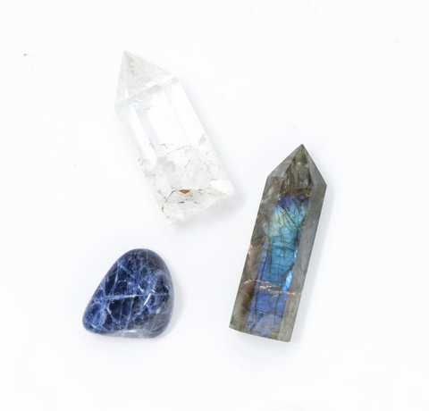 CRYSTALS FOR CALLING THE MUSE WRITER LABRADORITE SODALITE CLEAR QUARTZ