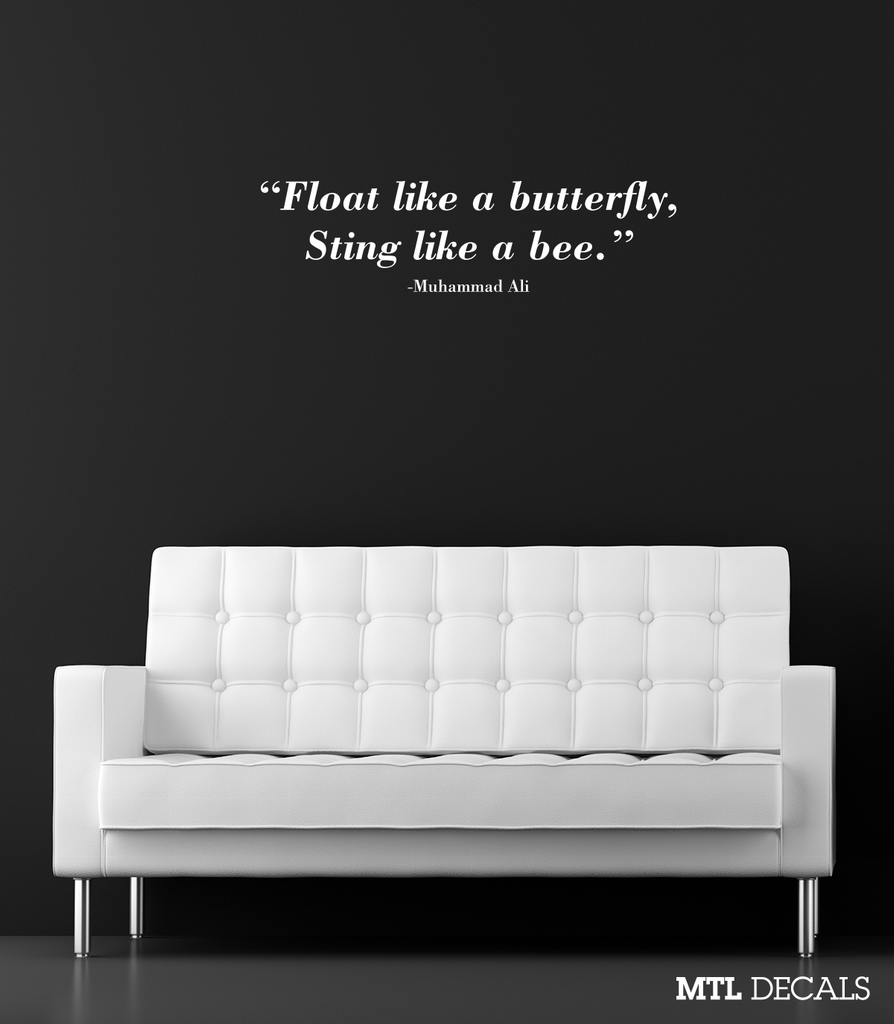 Float Like A Butterfly Sting Like A Bee Muhammad Ali Wall Vinyl Decal Mtl Decals