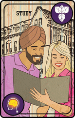 Tonic Tinctures Study Archetype Card - Depicts a focus on learning and cognitive performance