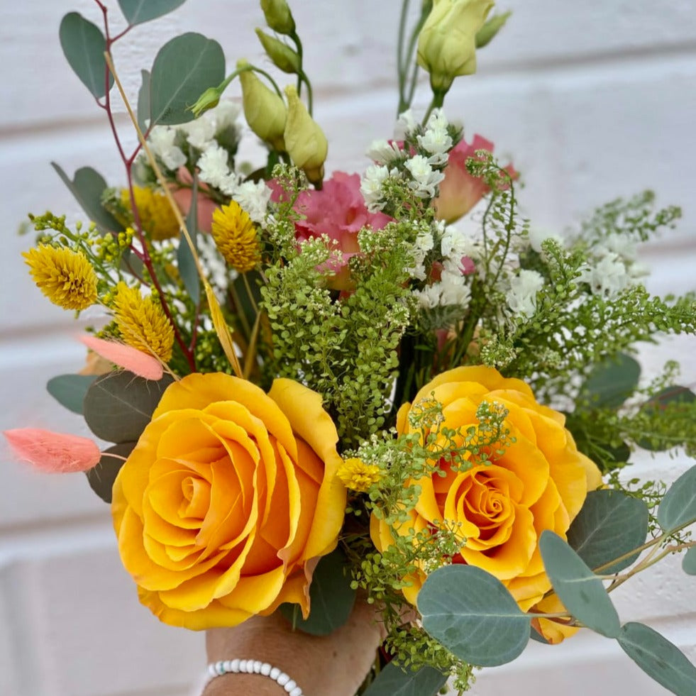 Pastel Rose Garden Bouquet – French Buckets
