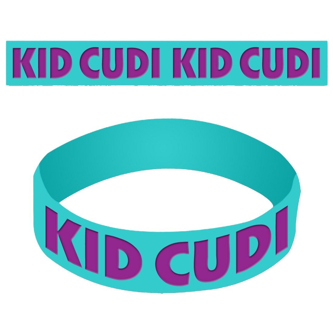 Kid Cudi Logo - Unisex Turquoise Rubber Bracelet
