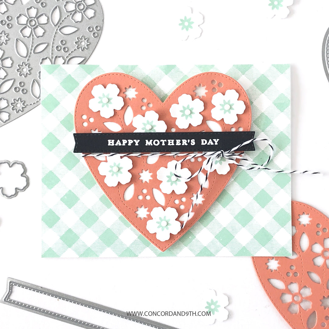 Triple-Step Blooming Heart Stamp Set - Concord &amp; 9th