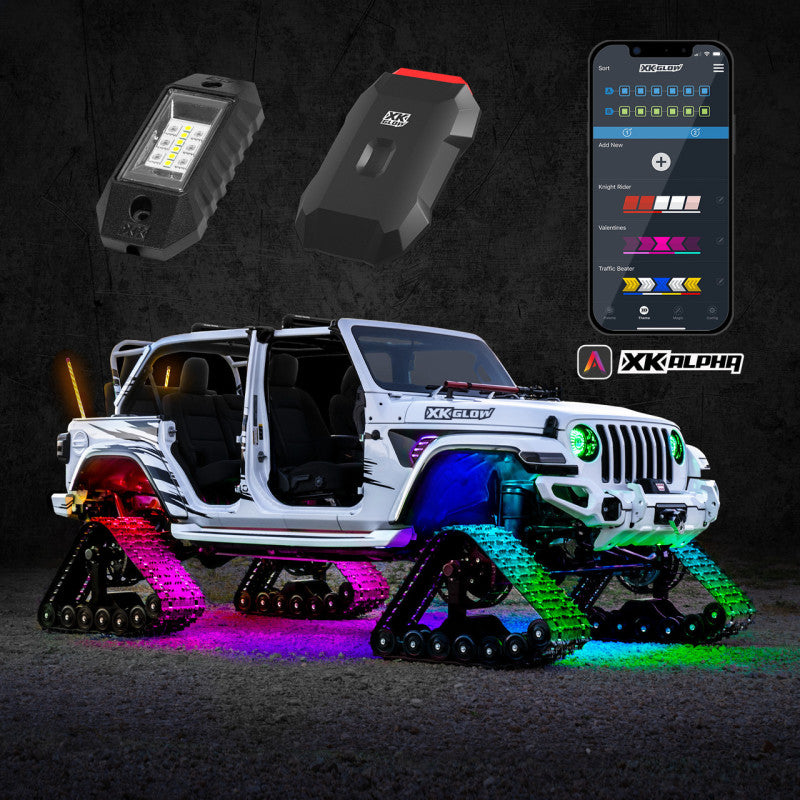 XKalpha Motorcycle Underglow Light Kit with RGB Color Chasing |  App-controlled