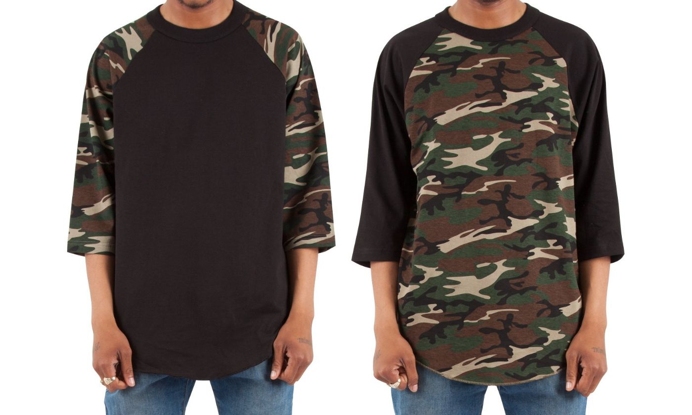 camo raglan tee