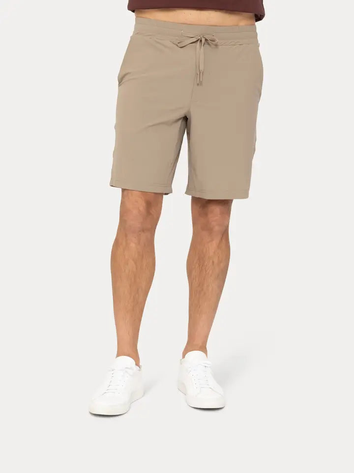 Men's Drawstring Shorts with Pockets in Dark Wood