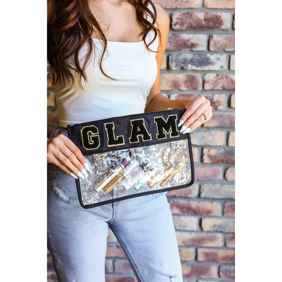 Clear and Waterproof Varsity Pouch - Glam