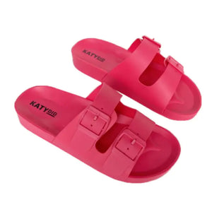 Rubber Beach Sandals in Hot Pink - The Tulip Magnolia - Rubber Sandal