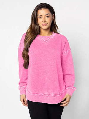 Campus Pullover Sweatshirt in Pink - The Tulip Magnolia