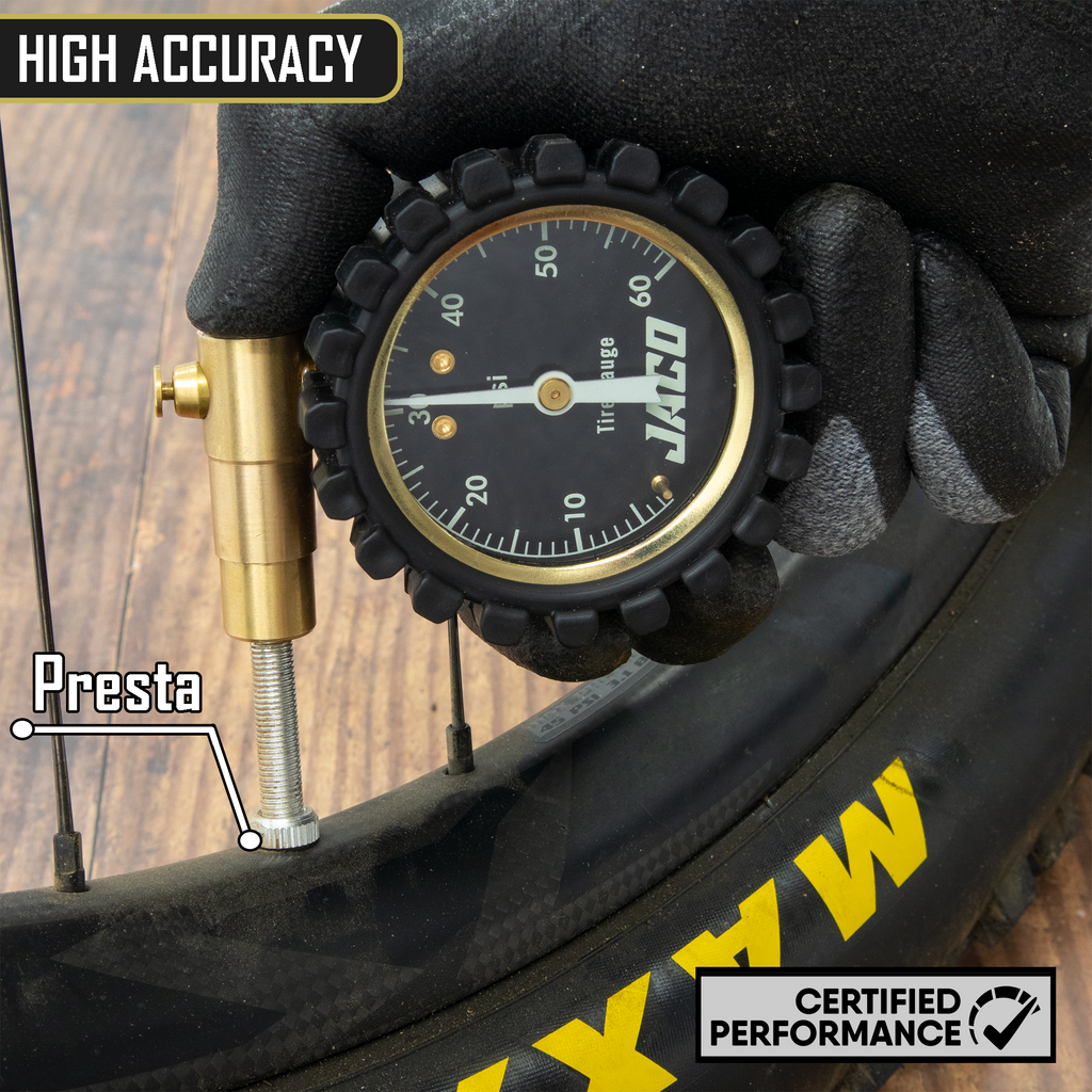 jaco bikepro presta tire pressure gauge 160 psi