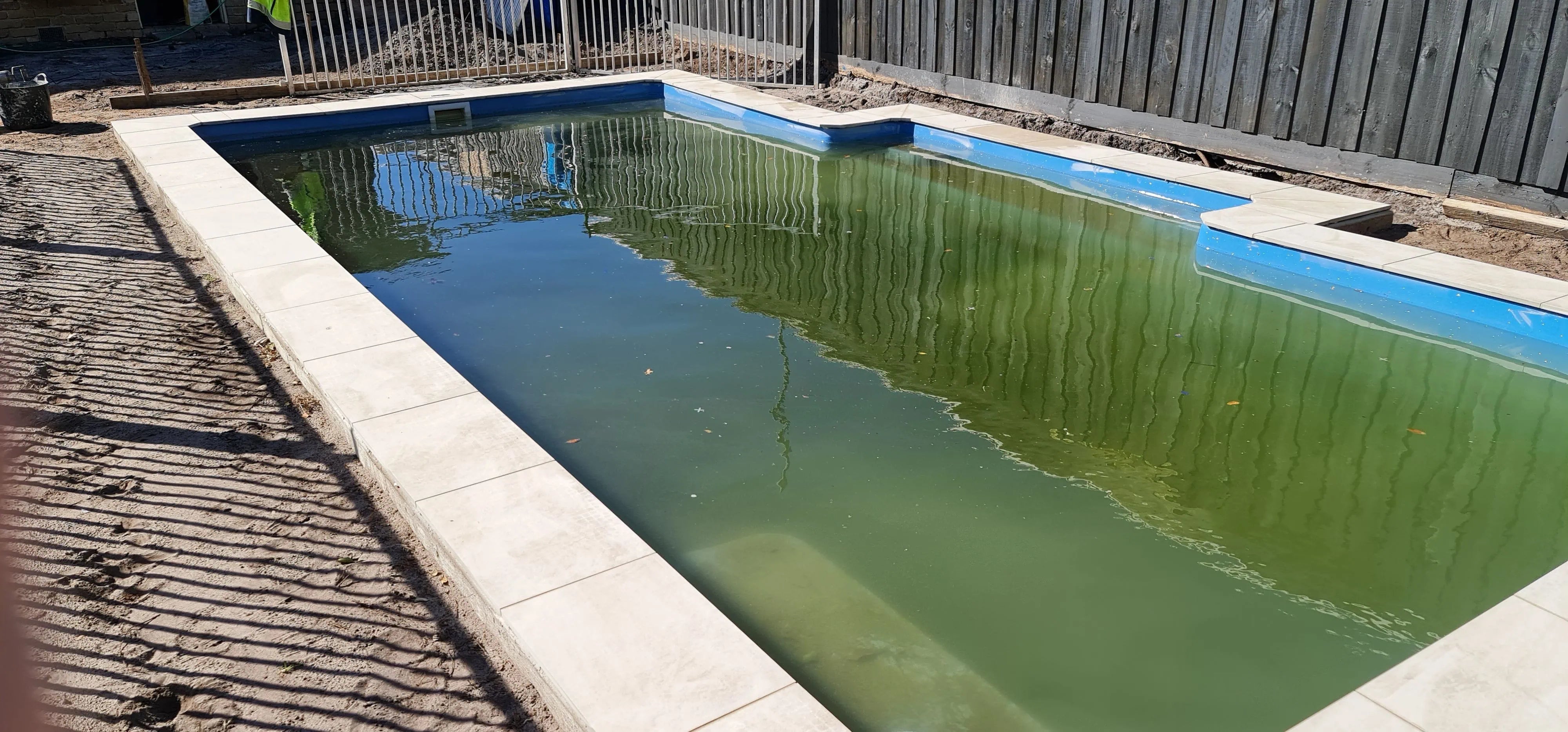 fibreglass pool installation - coping tile