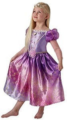 Image of a girl wearing a rainbow Rapunzel costume