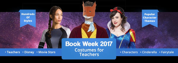 Image of people in costumes with text that says Book Week 2017 Costumes for Teachers