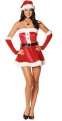 Image of a woman in a sexy Santa costume