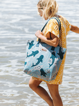 Shark Ripples Beach Tote