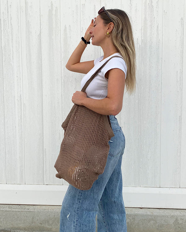 Sand Cloud Net Market Bag Taupe