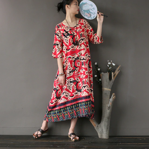 asia mystery v neck midi dress