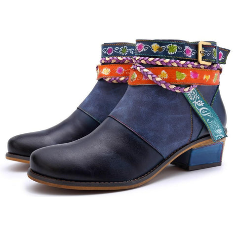 Harmony Boho Hippie Low Heel Ankle Boots | Buddha Trends