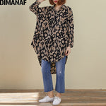 cambioprcaribe Auburn / One Size Leopard Print Long Oversized Shirt