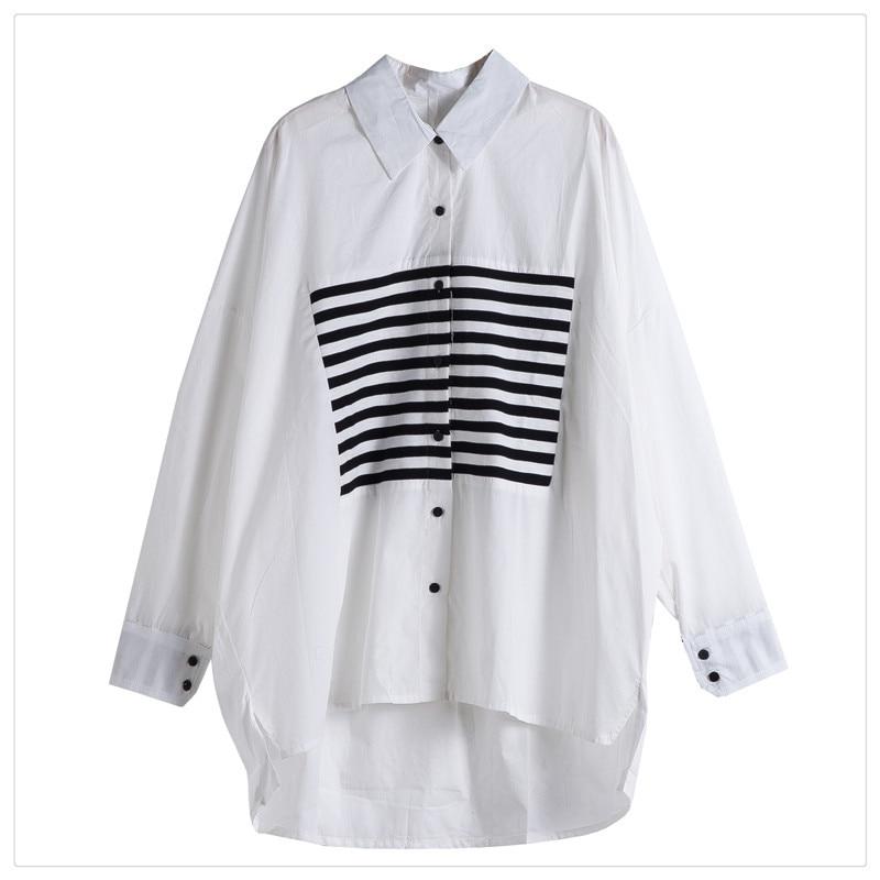 Black and White Oversized High Low Shirt – Buddhatrends