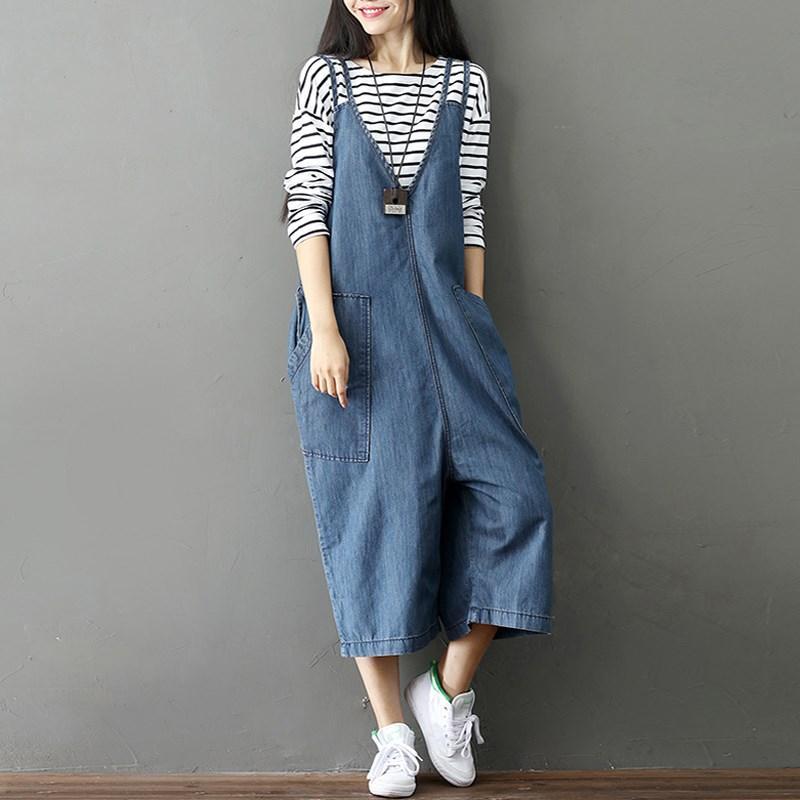 cambioprcaribe Blue / M Blue Denim Loose 90s Overall