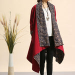 Red Reversible Cotton Linen Cardigan