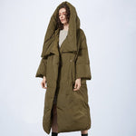 cambioprcaribe Coats ArmyGreen / M Mia Long Hooded Puffer Coat