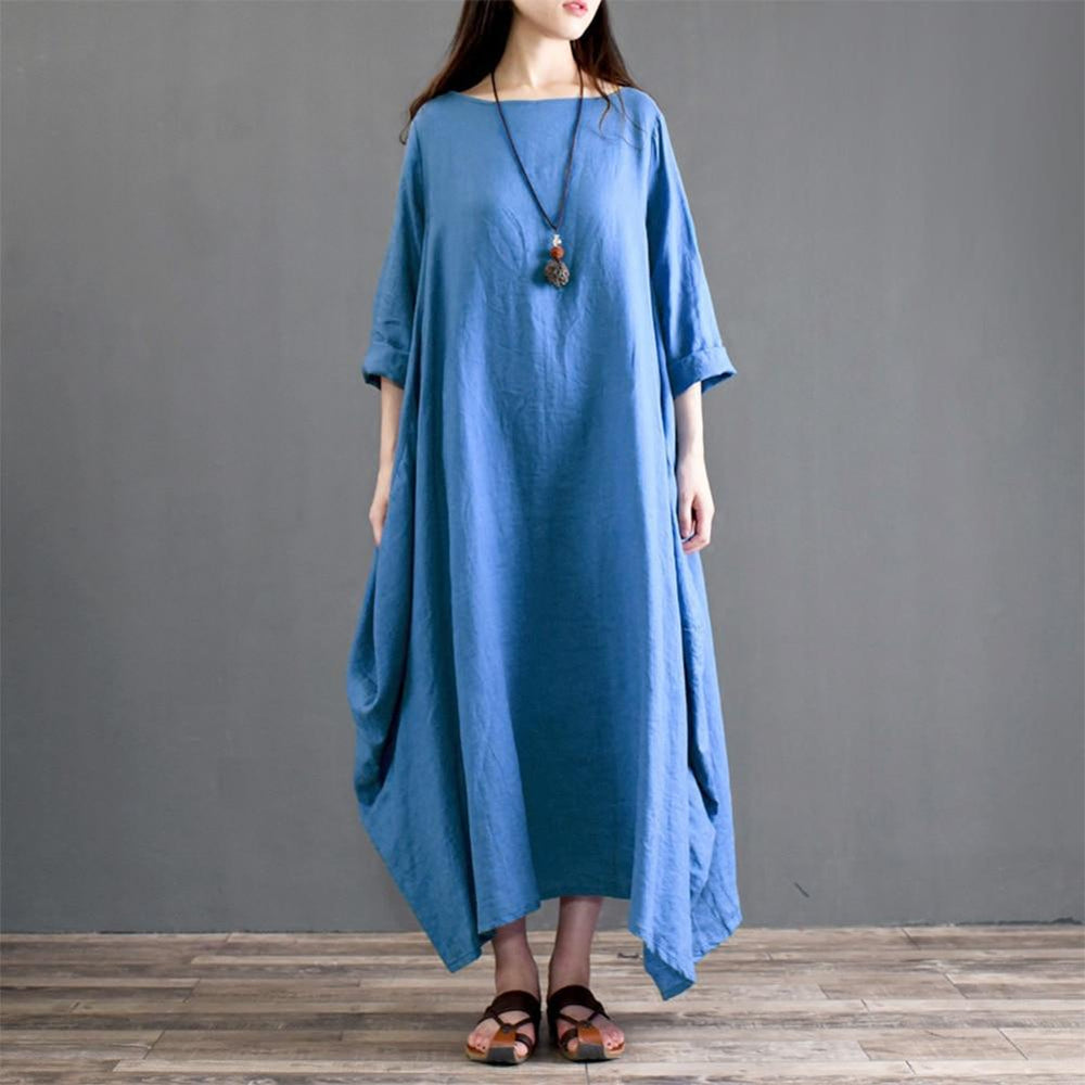 cambioprcaribe Dress Blue / XXL Asymmetrical Oversized Maxi Dress