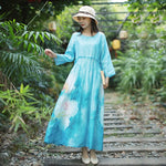 Floral Boho Ramie Maxi Dress  | Zen