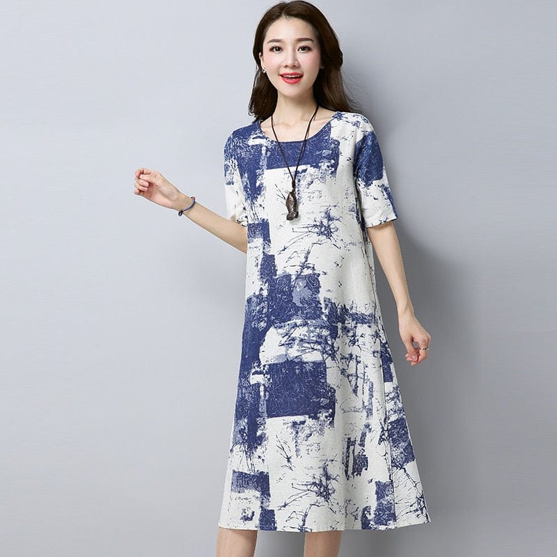 Graffiti Short Sleeve Party Dress