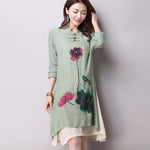 cambioprcaribe Dress Green / M Green Lotus Dress  | Zen