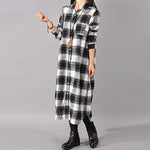 cambioprcaribe Dress Grunge Style Plaid Shirt Dress