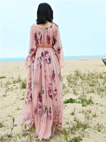 cambioprcaribe Dress Light Pink Floral Chiffon Dress | Mandala