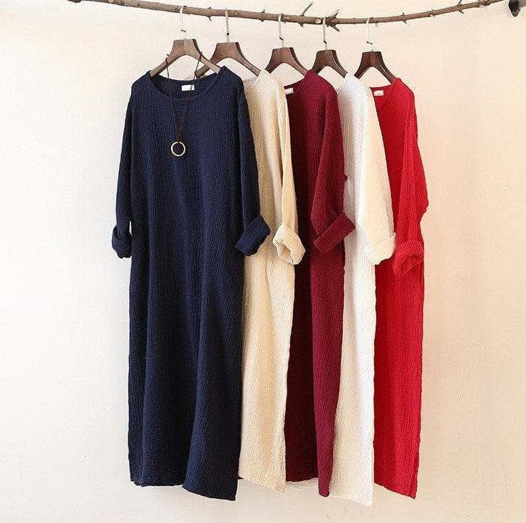 Loose Fluid Cotton Linen Dress | Zen