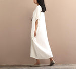 cambioprcaribe Dress Loose Pure Colors Cotton Linen Maxi Dress  | Zen