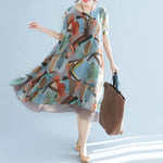 cambioprcaribe Dress One Size / Multicolor Canadian Autumn Flowy Chiffon Dress