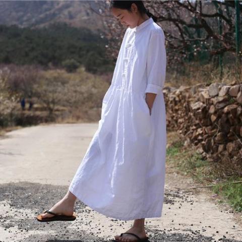 Oversized Linen Midi Dress | Zen – Buddhatrends