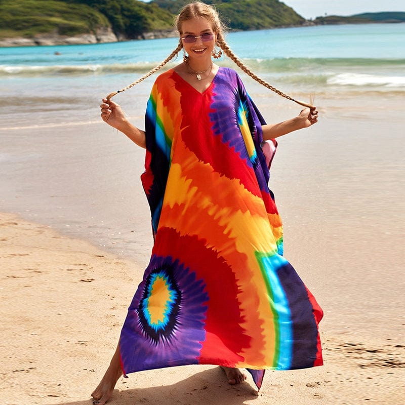 cambioprcaribe Dress Rainbow Tie Dye Maxi Dress