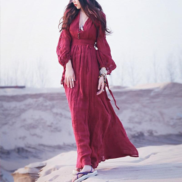 Bold and Sexy Red Gypsy Dress | Buddha Trends - Buddhatrends