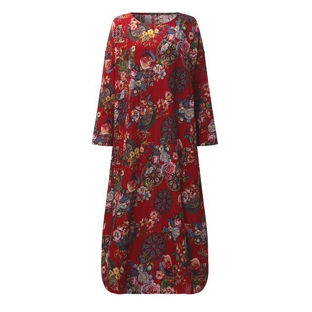 cambioprcaribe Dress Red / Small Flower Power Maxi Dress
