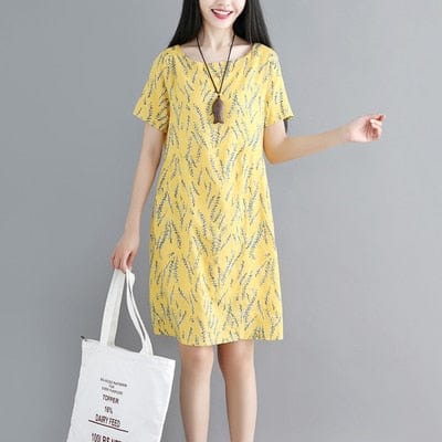 cambioprcaribe Dress Yellow / M Dimitra Floral Short Dress