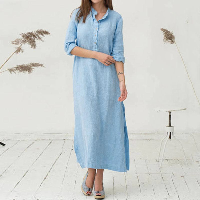 cambioprcaribe Dress Zen Casual Button Up Blouse Dress  | Zen