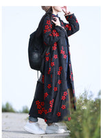 cambioprcaribe Floral Embroidered Trench Coat