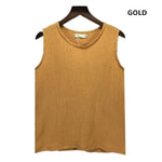 cambioprcaribe Gold / S Cotton and Linen Plus Size Tank Tops